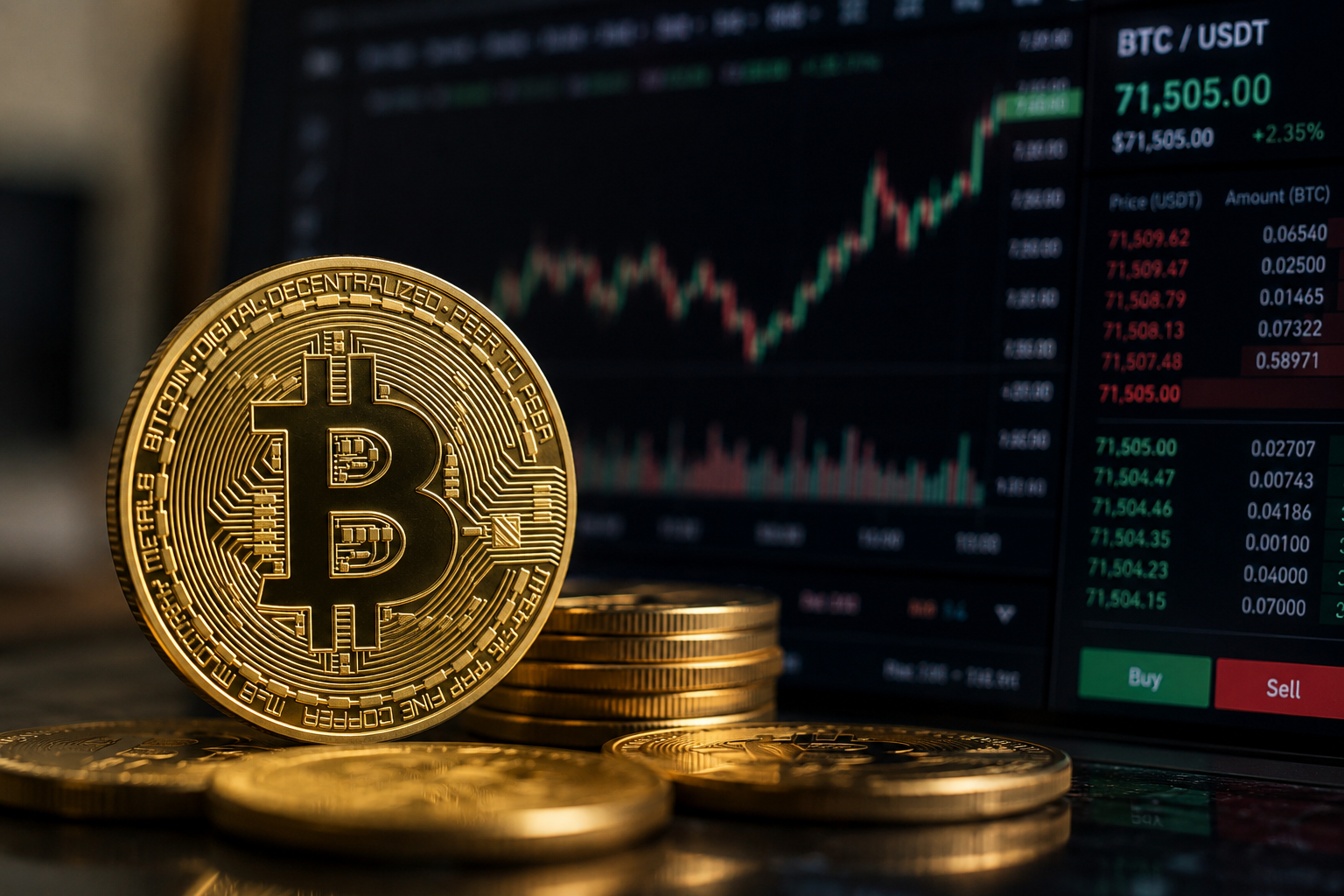 Bitcoin represented as a digital cryptocurrency on a decentralized blockchain network, with Bitcoin symbol, blockchain blocks, digital transactions, and financial technology elements illustrating how Bitcoin works and why it has value.