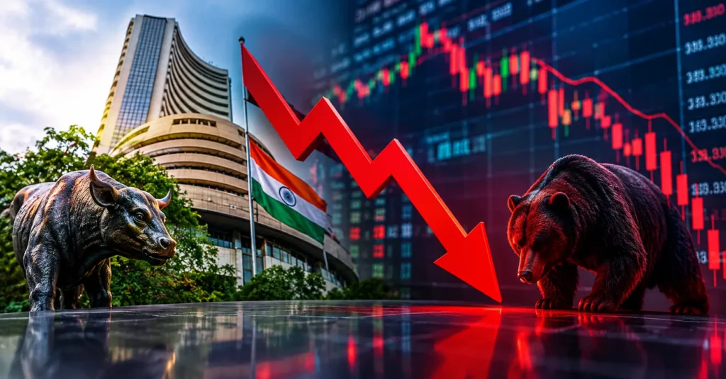 Sensex Nifty Today and falling Indian stock market