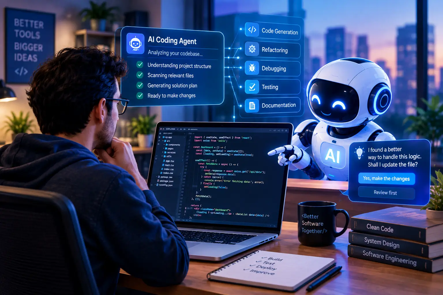 AI Coding Agents working with developers and software code