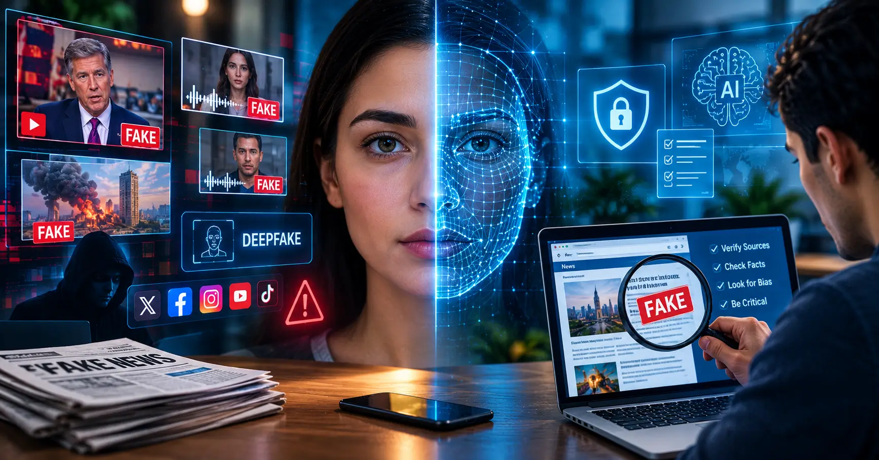 AI Safety 2026: Misinformation, Deepfakes and Digital Manipulation AI Safety in 2026 showing misinformation deepfakes and digital manipulation