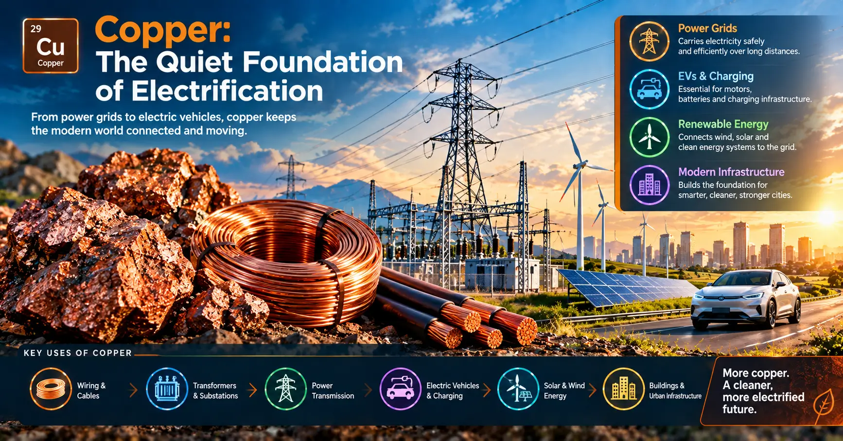 Copper supporting electricity grids and modern power infrastructure