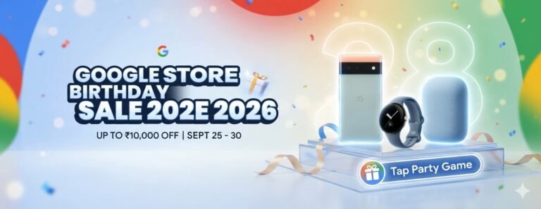 Google Store Birthday Sale 2026 deals banner featuring Pixel 11 and Nest devices