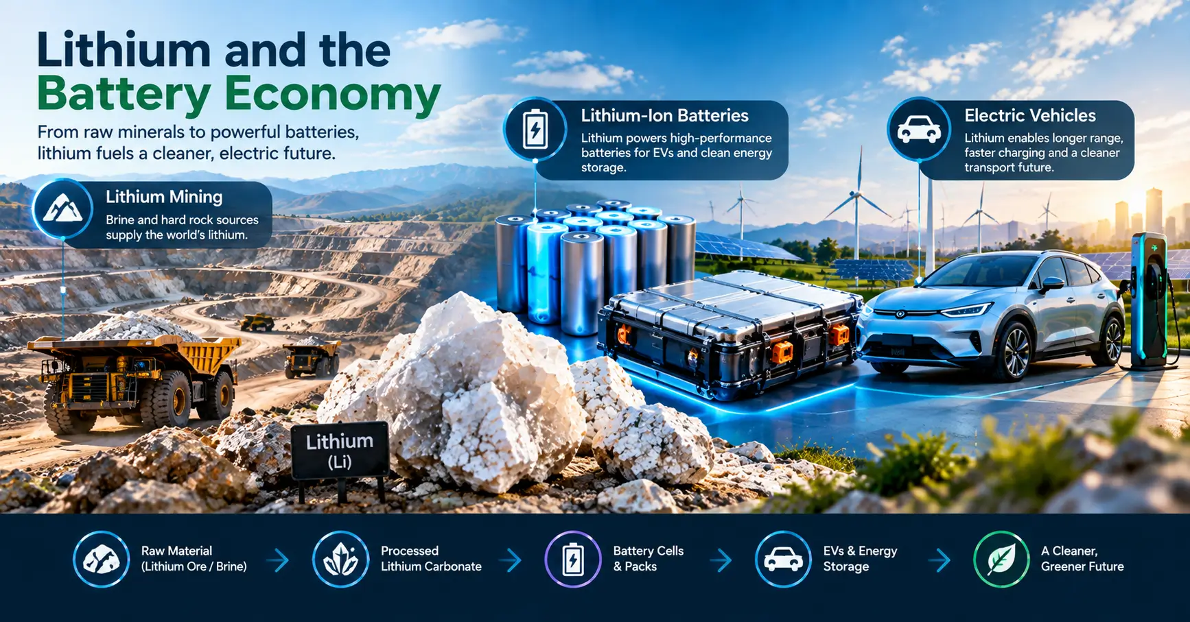 Lithium mining and electric vehicle battery cells