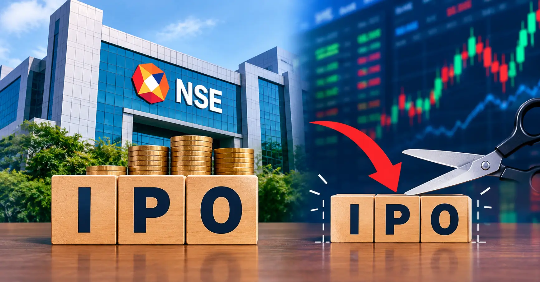 NSE IPO 2026: Why Is NSE Cutting Its IPO Size? NSE IPO 2026 and reduced IPO size illustration