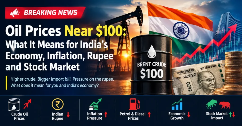 Oil prices near $100 and their impact on India's economy