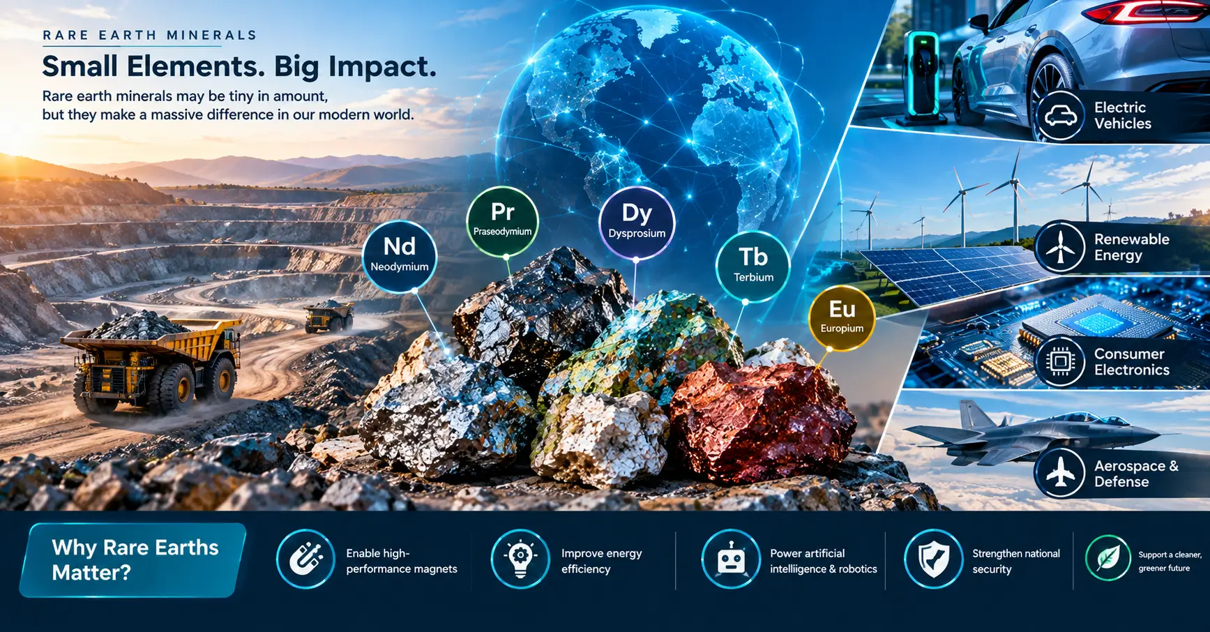 Rare earth minerals mining and advanced technology applications